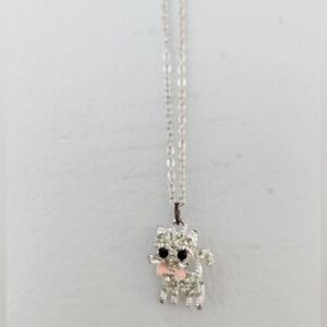 Crystal Cat Pendant Necklace 9" - Claire's